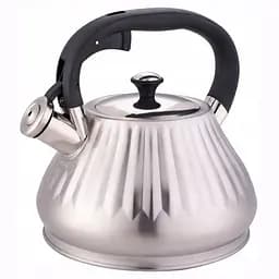 Чайник Kamille 3 л з нержавіючої сталі зі свистком і ручкою soft touch (KM-0859)