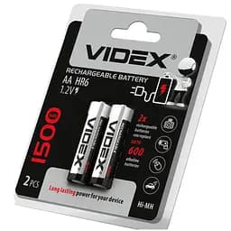 Акумулятори Videx HR6 AA 1500mAh double blister 2 шт. (HR6/1500/2DBB)