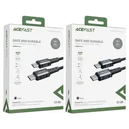 Кабель Acefast C1-03 Type-C to Type-C 3A 1.2 м nylon aluminum connectors чорний - мініатюра 2