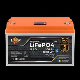 Акумулятор LP LiFePO4 12,8V - 100 Ah (1280Wh) (BMS 100A/50А) пластик LCD Smart BT - мініатюра 2