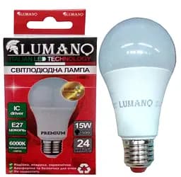 Лампа LED 15W A60 E27 6000K 1350Lm TM LUMANO 