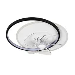 Люстра з вентилятором LED Levistella 7875088C BK+WH, 48 Вт, чорний + білий, сучасний стиль для вітальні