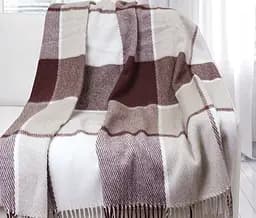 Плед вовняний Vladi Ельф 140х200 теракот-бежево-білий