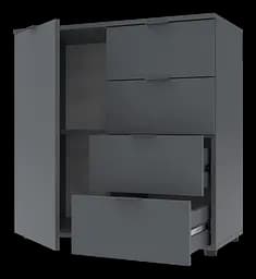 Комод Doros Рон 1 1 фасад 4 шухляды Графіт 80х38х81 (41516006) - мініатюра 5