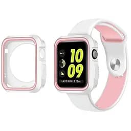 Силиконовый защитный корпус Primo для Apple Watch 42 мм White/Pink
