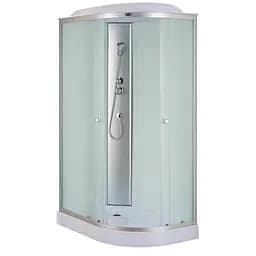 Душевой бокс без гидромассажа Mixxus Wave SB02-120x80x215-L-FB Satin с низким поддоном MI6892, Хром матовый, Универсальная, матовый, хром матовый