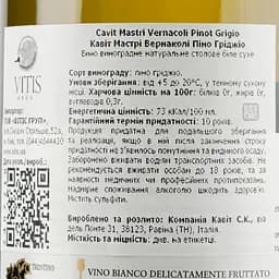 Вино Cavit Mastri Vernacoli Pinot Grigio, біле, сухе, 12,5%, 0,75 л - мініатюра 3