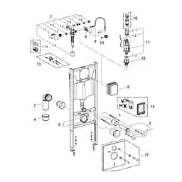 Комплект 4 в 1: Інсталяція GROHE Rapid SL 3 в 1 3884966Q + Унітаз безободковий Kroner Armada WHI513636 RIMLESS з сидінням Slim Duroplast / Soft-close / Quick relase KA513636WHIR (3884966KA513636) - мініатюра 5