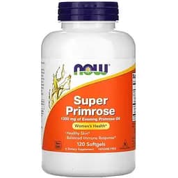 Жирні кислоти NOW Super Primrose 1300 mg, 120 капсул