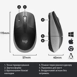 Мишка Logitech M190 Mid Grey (910-005906) - мініатюра 5
