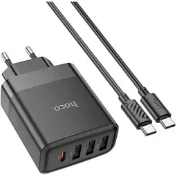 Зарядний пристрій 4 порти 45W Hoco C127a набір з кабелем C - C