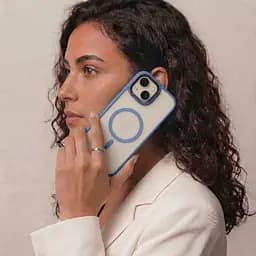 Чехол для Apple iPhone 15 Plus, Uniq MagCase, голубой, противоударный, панель-накладка с MagSafe, ударопрочный TPU+PC, с магнитом MagSafe, поддержка полноценной беспроводной зарядки, ArmorStandart (ARM75334) - мініатюра 5