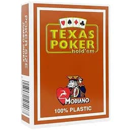 Карты игральные Modiano Texas Poker 100% Plastic 2 Jumbo Index (red) (PC_MPC100JR)