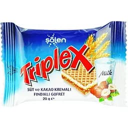 Вафли Solen Triplex с молоком, какао кремом и фундуком 20 г