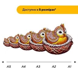 Дерев'яний фігурний пазл Дотепне Курча, А3, Дерев'яна коробка 200 елементів - мініатюра 2