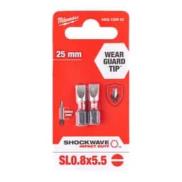 Біта SHOCKWAVE MILWAUKEE, SL0,8x5,5, 25мм, (2 шт) - мініатюра 2