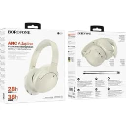 Бездротові навушники Borofone BO31 Prestige active noise Reduction BT headphones Milky white - мініатюра 2