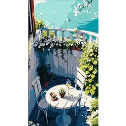 Набір для розпису по номерах Strateg Куточок відпочинку 50х25 см (WW159)