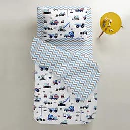 Набір простирадл на резинці Cosas BLUE ZIGZAG 60х120х12 см (SetSheet_DarkBlue_ZigBlueGrey_120x60) - мініатюра 7