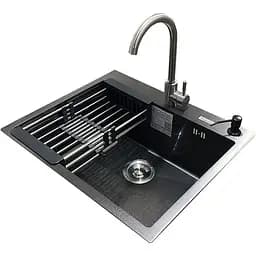 Комплект мийка + змішувач Romzha Arta U-550S Max BL (A)