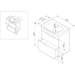 Тумба з умивальником AM.PM Like 65 см M80-FHX0652V-WC0652-38 - мініатюра 3