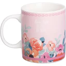 Чашка керамічна Liling Rongxiang Ceramic 400 мл з квітковим принтом рожева RX-N240139P