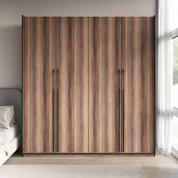 Шкаф для одежды Flamecame в спальню с полочками и штангой на 4 двери FR-19