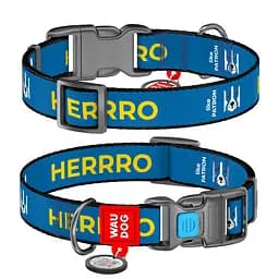 Ошейник для собак нейлоновый Waudog Nylon с QR-паспортом "Патрон" пластиковый фастекс M Ш 20 мм Д 28-40 см