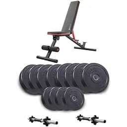 Набір Elitum Titan гантелі з лавою Hop-Sport HS-2050 HB 2х26 кг