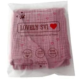 Дитячий рушник з капюшоном Lovely Svi органічна бавовна (муслін) – 80 x 80 см, від 0 до 2 років Рожевий (2001251) - мініатюра 4