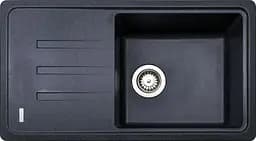 Кухонная мойка Adamant SLIM LONG черная 780x435x200 мм, с крылом 78 см