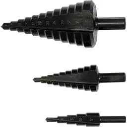 Сверла конические ступенчатые по металлу Yato Ø=4-12; 4-22; 6-38 мм материал HSS 4241, 3 шт. (YT-44732)