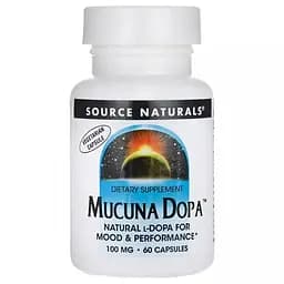 Мукуна пекуча Source Naturals Mucuna Dopa, 60 капсул
