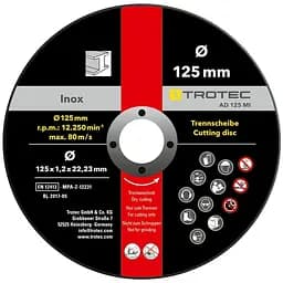 Круг відрізний по металу Trotec 125 х 22.23 х 1.2 мм 12 шт. (DAS302828)