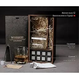 Подарунковий набір Whiskey Stones камені для віскі 8 штук + інструкція + мішечок для зберігання + щипці та 2 склянки Luna - мініатюра 7