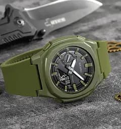 Годинник чоловічий наручний Skmei 2091 (Зелений з чорним) - мініатюра 4