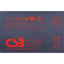 Акумулятор CSB AGM 12V (12V/40Ah/480Wh) (GP12400) [112284] - мініатюра 2