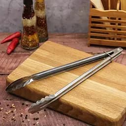 Щипці кухонні універсальні з нержавіючої сталі "Пелюстка" для барбекю гриля м'яса, риби, овочів 27 см, Kitchen Master Сріблястий 86758 - мініатюра 2
