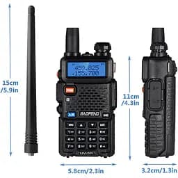 Портативна тактична рація Baofeng UV-5R 5W дводіапазонна з гарнітурою VHF136-174/UHF400-520 МГц (18835) - мініатюра 5