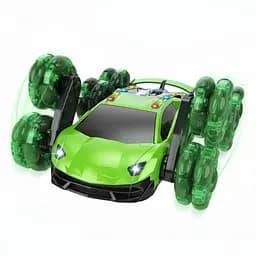 Радіокерована трюкова машина HG 4-16-03, 8 роликових коліс, парогенератор, перевороти коліс, акумулятор 3.7V, Зелений