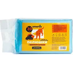 Пелюшки для тварин Smartis з деревним вугіллям 60х60 см 30 шт.