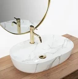 Умивальник Rea Aura 61x41 marmo shiny (REA-U8003), Глянцева - мініатюра 3