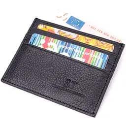 Стильний кард-кейс із натуральної шкіри ST Leather 22447 чорний - мініатюра 3