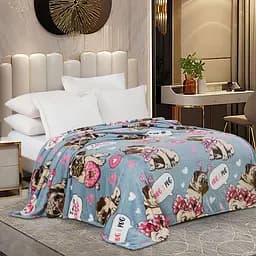 Плед Love You Солодкі мопси фліс 150x200 см (8194)