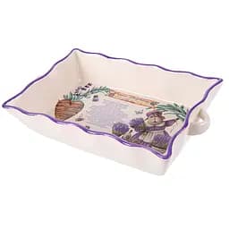 Блюдо для запекания Lefard Лавандовые истории 29x18.5x6 см бежевое с фиолетовым (940-280)