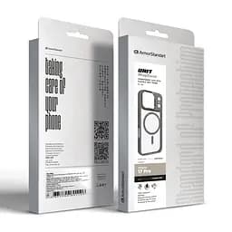 Чехол Apple iPhone 17 Pro, Unit MagSafe, серый, прозрачный, магсейф, противоударный, магнитный, панель-накладка с поддержкой MagSafe, с поддержкой беспроводной зарядки, TPU+PC, защита всего корпуса, ударопрочный, ArmorStandart (ARM86293) - мініатюра 6