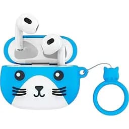 Наушники беспроводные Hoco EW46 Cat в комплекте с чехлом голубые 6931474788870