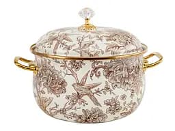 Каструля емальована Elmani з кришкою, 6,1 л, діаметр 24 см, висота 13 см (763-013)