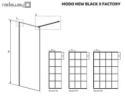 Душова перегородка Radaway Modo New Black II Factory 160 см профиль чорний 389164-54-55 - мініатюра 4
