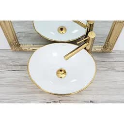 Умивальник Rea Sofia 34,5x40,9 gold/white (REA-U0456) - мініатюра 6